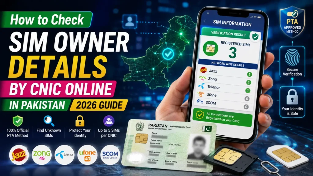 Check SIM Owner Details by CNIC Online in Pakistan