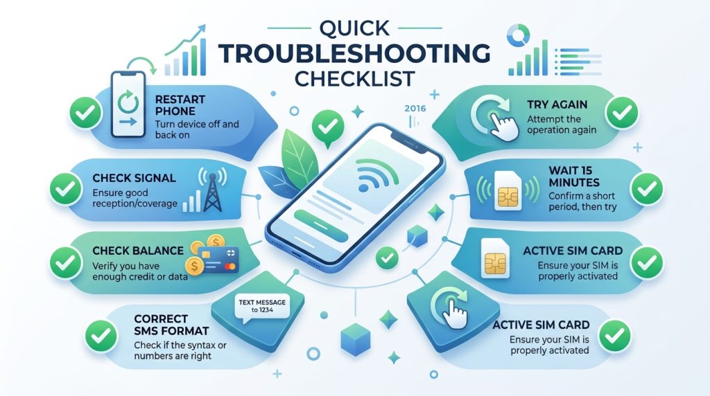 Quick Troubleshooting Checklist for 667/668 sms not working