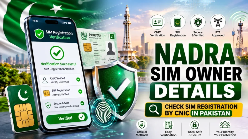 NADRA SIM Owner Details Pakistan: Check SIMs on CNIC 2026