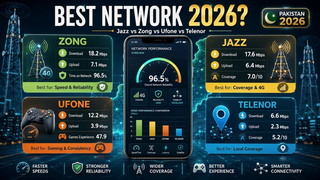 Jazz vs Zong vs Telenor vs Ufone: Which Network Is Best in Pakistan in 2026?