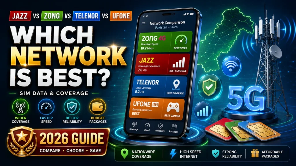 Jazz vs Zong vs Telenor vs Ufone: Which Network Is Best in Pakistan in 2026?