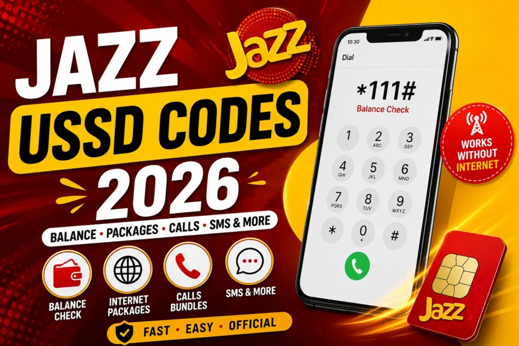 Jazz USSD Codes 2026 – Balance, Packages, Calls, SMS & More