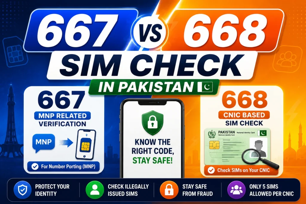 667 SIM Check in Pakistan: 667 vs 668, MNP & SIM Verification