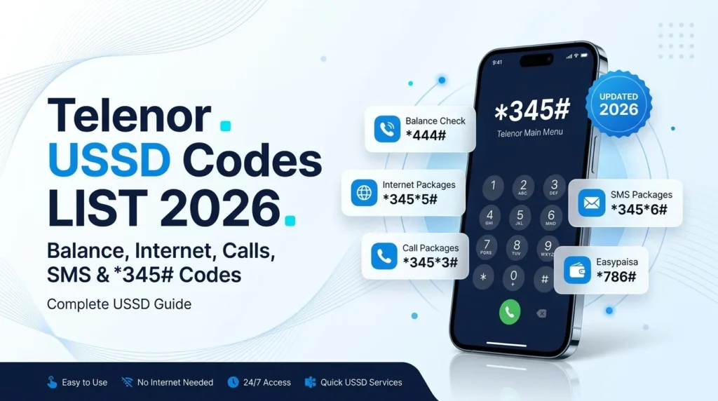 Telenor USSD Codes List 2026 – Balance, Internet, Calls, SMS & More