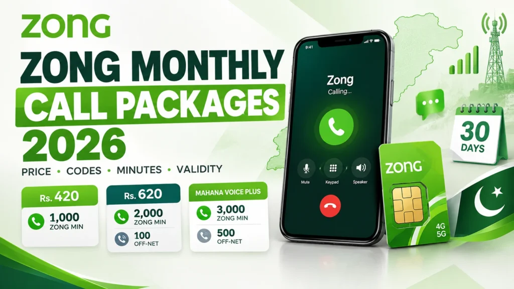 Zong Monthly Call Packages 2026: Price, Codes, Minutes & Validity